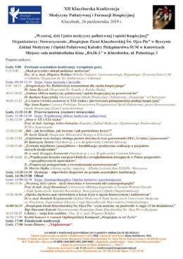 XII Kluczborska Konferencja Medycyny Paliatywnej i Formacji Hospicyjnej